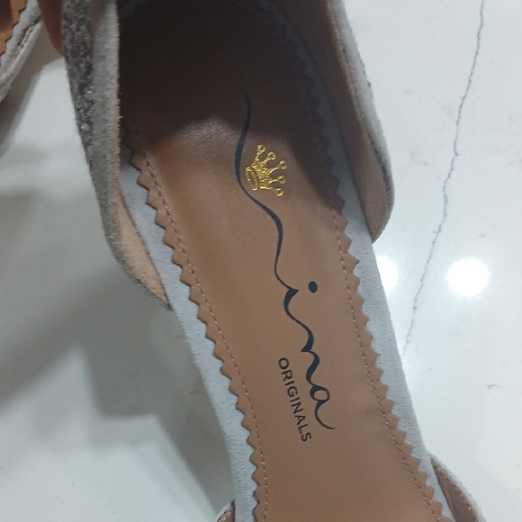 Nina Gray Textured Women's Heels, New Without Tags Or Box Sz 10 - Picture 8 of 9